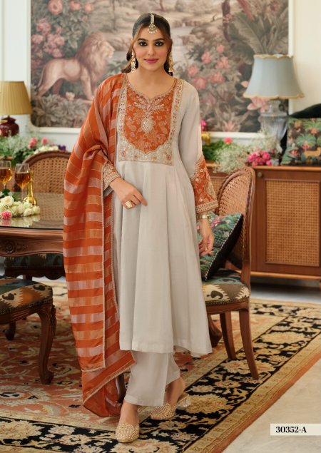 D 30352 A By Zaveri Viscose Kanjivaram Readymade Suits 